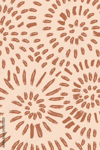Abstract background with hand-drawn brush strokes in neutral beige and brown colors. Mid-century minimalist design perfect for print, card, poster