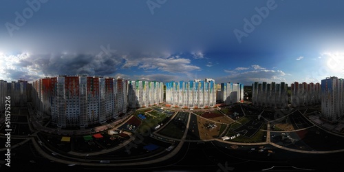 Photography modern children's playground in the courtyard of the residential complex