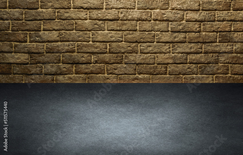 Golden brick wall for text and background