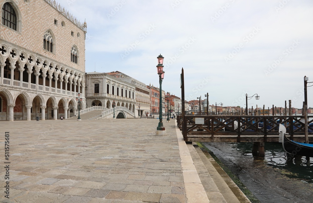 Venice, VE, Italy - May 18, 2020: Ducal Palace without people during italian lockdown
