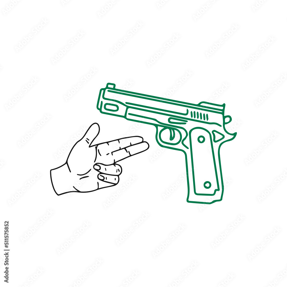 vector gun and hand line concept