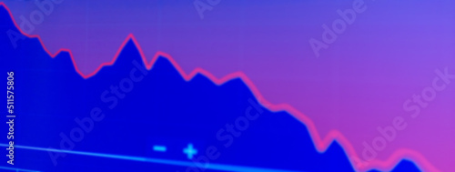 Abstract finance crisis curve purple veri peri color background.Investment  marketing concept.Blurred background.Crisis business finance curve stock concept.Banner.