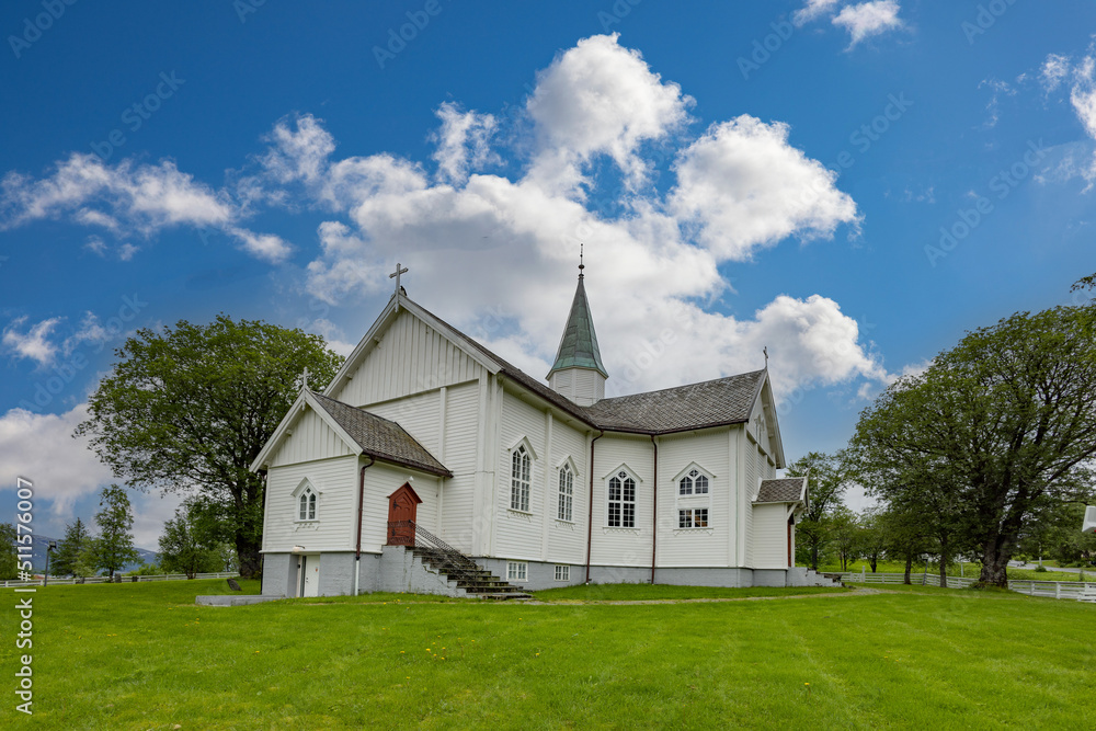 Leirfjord church is a cruciform church from 1867 in Leirfjord municipality, Northern Norway- Europe Leirfjord church is a cruciform church from 1867 in Leirfjord municipality, Northern Norway- Europe