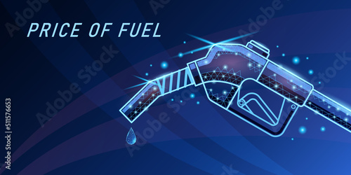fuel pump nozzle low poly on dark blue background