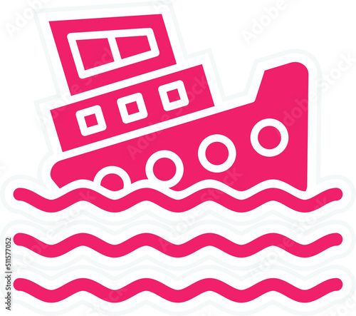 Boat Sink Icon Style