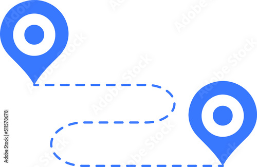 map distance measuring icon, pin map marker pointer sign, GPS location flat symbol. Distance solid icon, navigation and route, map pointer vector