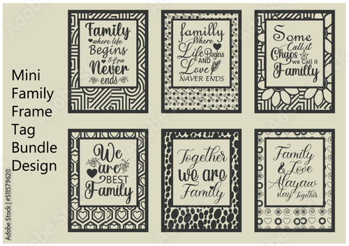Mini Family Frame Awesome Tag Bundle Design 