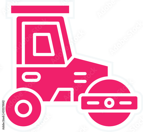 Road Roller Icon Style