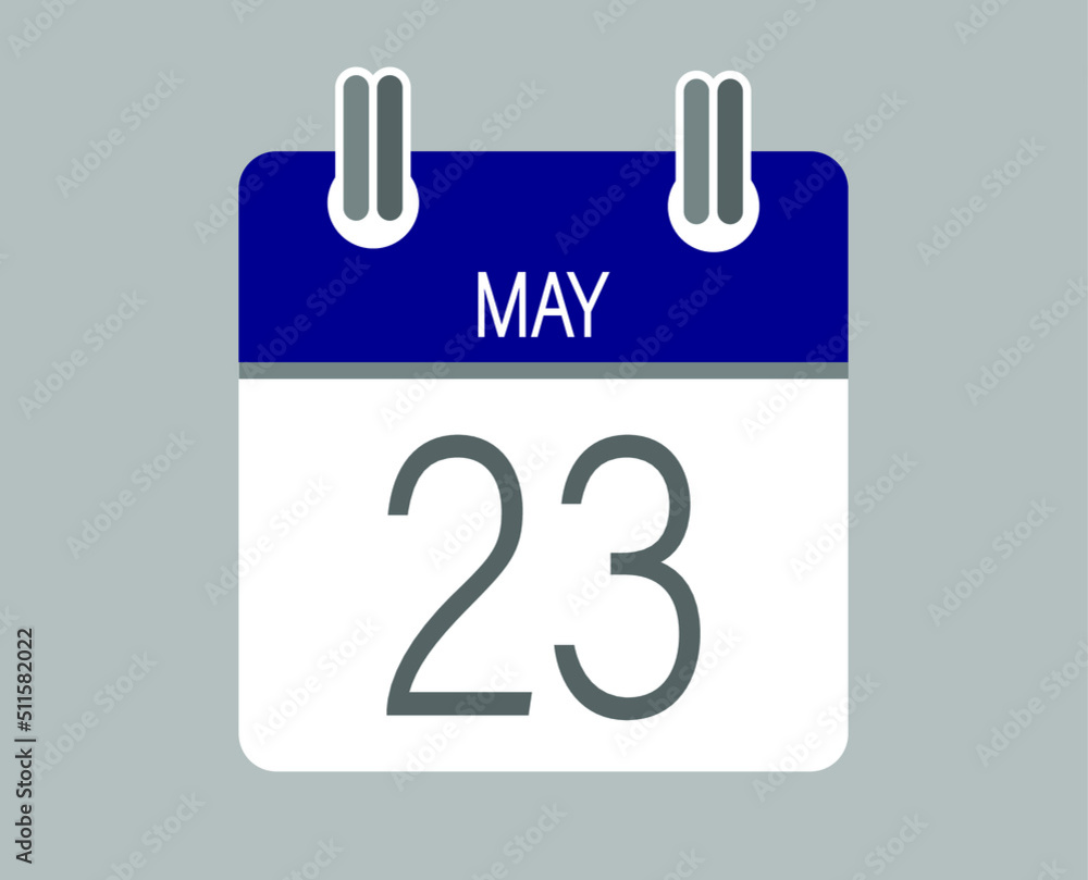 Day 23 may. Blue calendar for days of the month in may. Calendar page template. Day 23 may. Blue calendar for days of the month in may. Calendar page template.