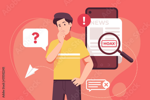 hoax fake news illustration concept