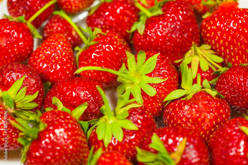 closeup heap of red ripen strawberry