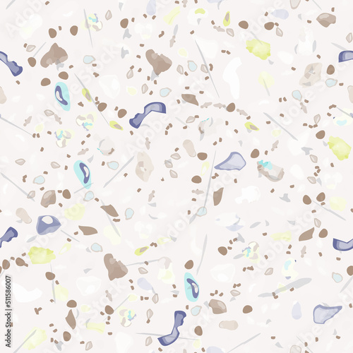 Terrazzo Texture Vector. Flooring Seamless Pattern