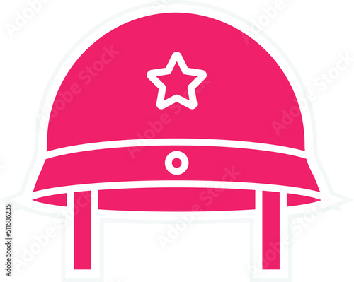 Canvastavla Military Hat Icon Style