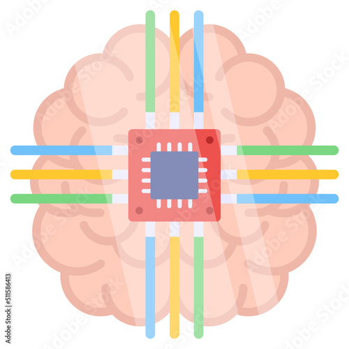Perfect design icon of brain processor