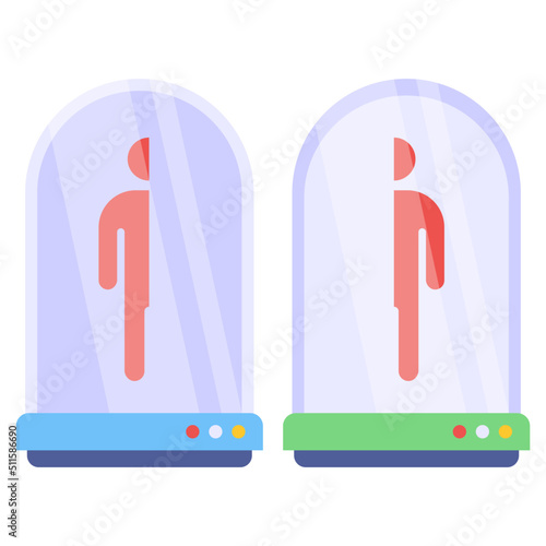 Flat design icon of human cloning