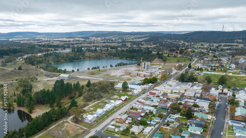 Aerial view of the historic Portland Cement Works in Australia