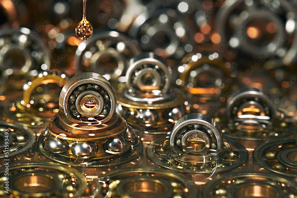 Lubricating oil. Ball bearing. Lubricating oil. Ball bearing.