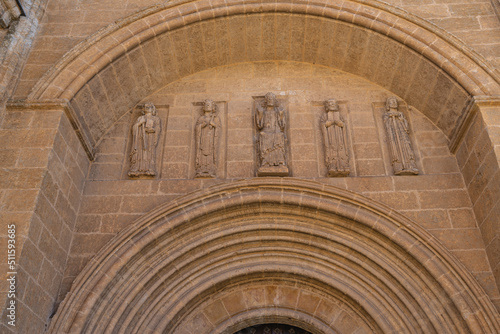 Detail of the facade of the Ciudad Rodrigo cathedral, in Salamanca, Spain.
