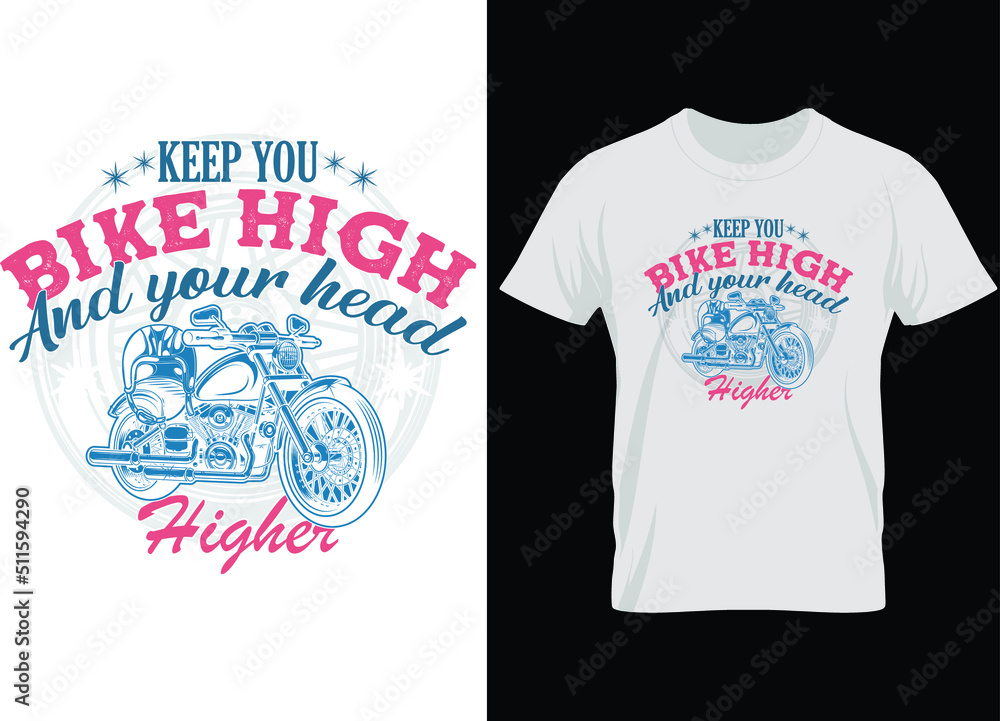 Motorcycle t shirt. Motor bike vector retro typography t shirt design  for racer.