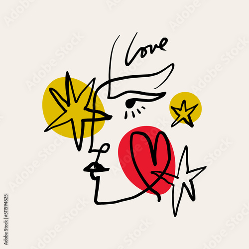Self care line art minimalist boho icon or logo holistic healing meditation for harmony and love