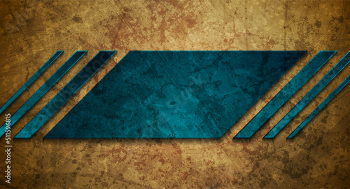 Dark blue and brown abstract grunge geometric background. Vector design