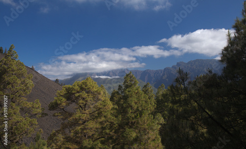 La Palma, view towards the highest area of the island, Caldera de Tabiriente,  from a hiking path in El Paso municipality   © Tamara Kulikova
