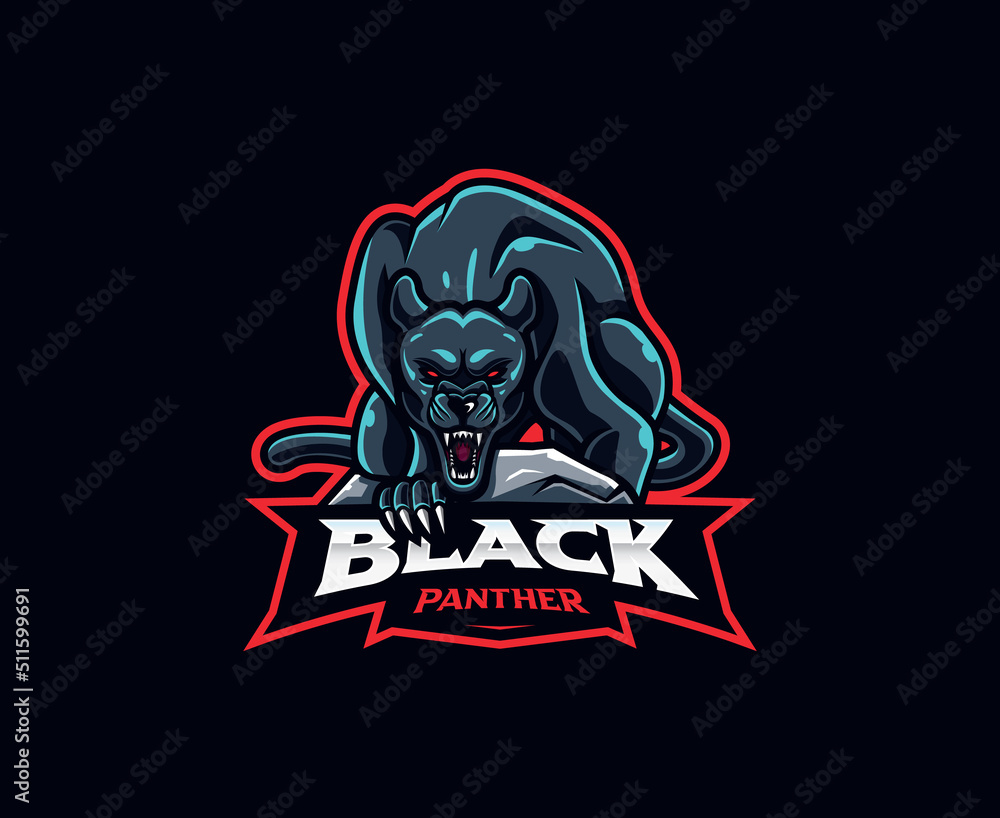 Black panther mascot logo design Black panther mascot logo design
