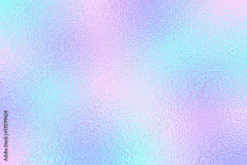 Holographic foil texture. Holograph iridescent background. Gradient rainbow pattern. Dreamy pink color. Pearlescent paper. Holo bg. Hologram hologram. Halographic effect texture. Vector illustration