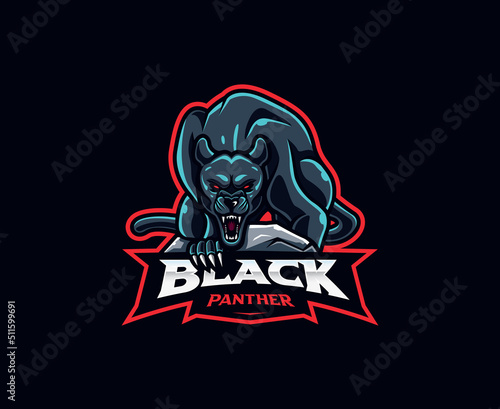 Black panther mascot logo design