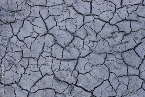 natural texture of gray dry earth with cracks in the desert