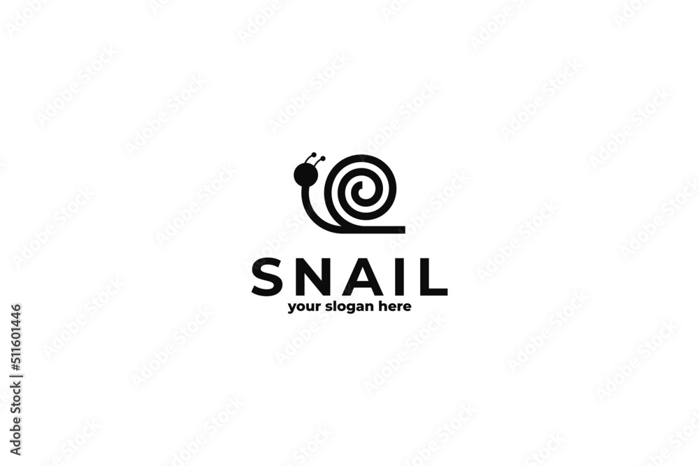 Black circle snail logo design inspiration Black circle snail logo design inspiration