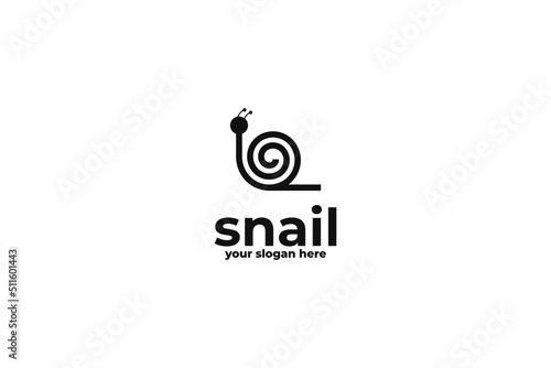 Black circle snail logo design inspiration