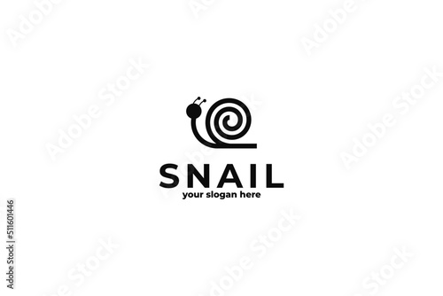 Black circle snail logo design inspiration