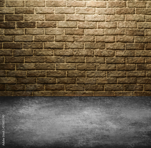 Golden brick wall for text and background