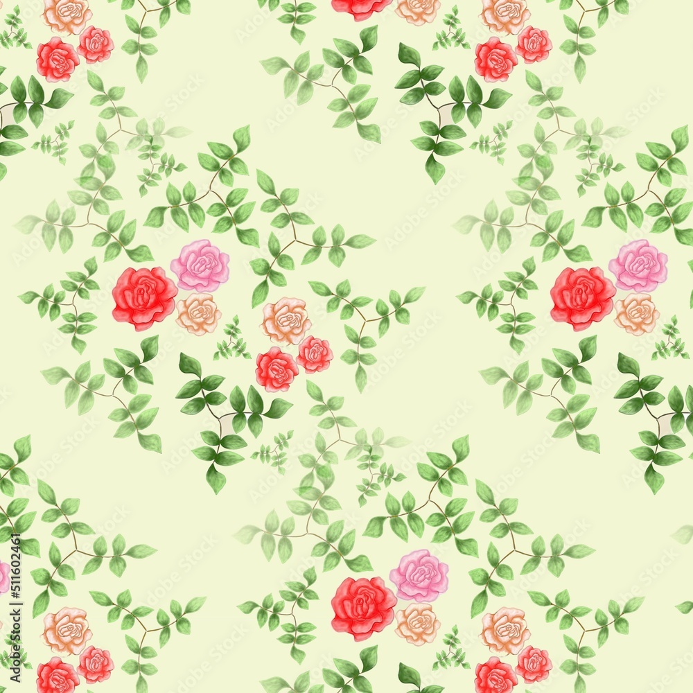Seamless flower rose pattern Seamless flower rose pattern