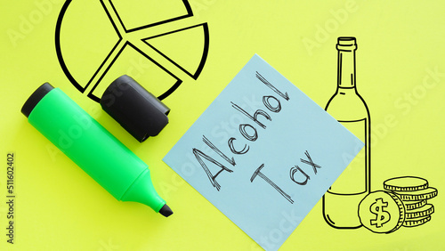 Fototapeta Alcohol Tax is shown using the text