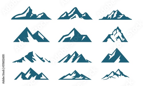 peak mountain set template logo