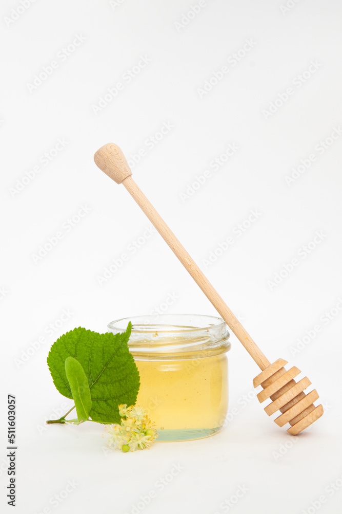 Jar with natural linden honey Jar with natural linden honey