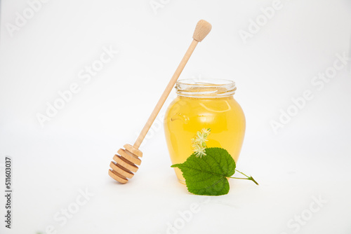 Jar with natural linden honey