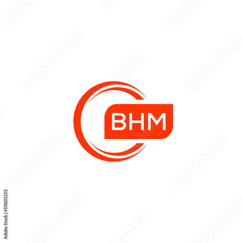 BHM letter design for logo and icon.BHM typography for technology, business and real estate brand.BHM monogram logo.vector illustration. photo