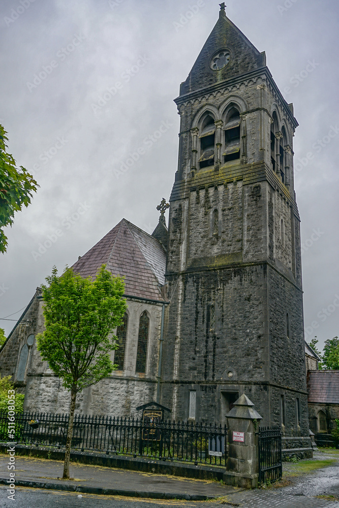 Fototapeta premium Ennis, Co. Clare, Ireland: St. Columba’s Church, a congregation of the Church of Ireland, built between 1868 and 1871. Designed by architect Francis Bindon.