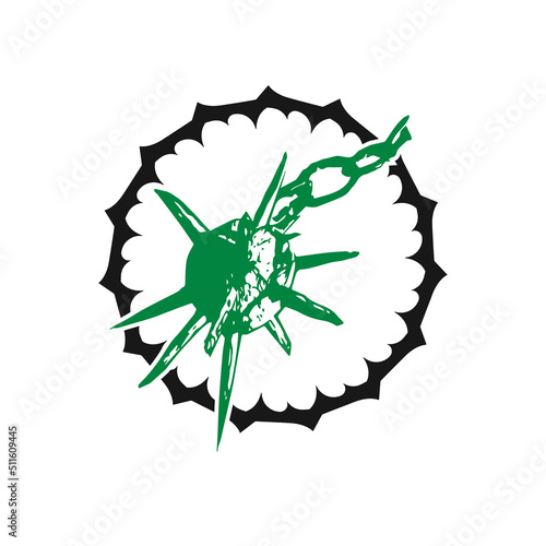 vector spiked mace with circle