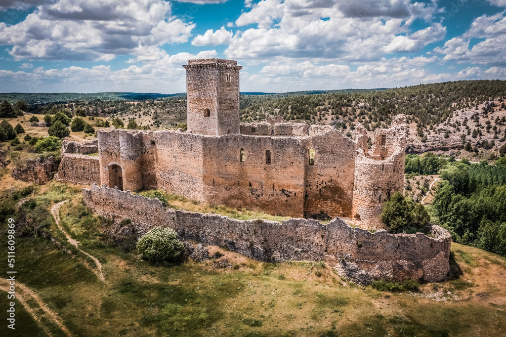 Medieval castle in Ucero, Soria, Castilla y Leon, Spain