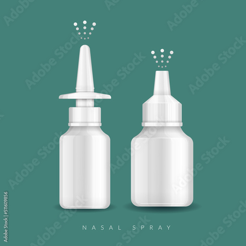Nasal Spray Bottle Mockup - Stock Illustration