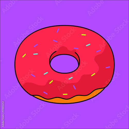donut isolated on pink background