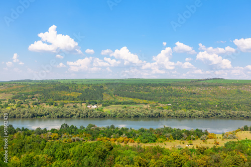 Nature reserve with river with from above 