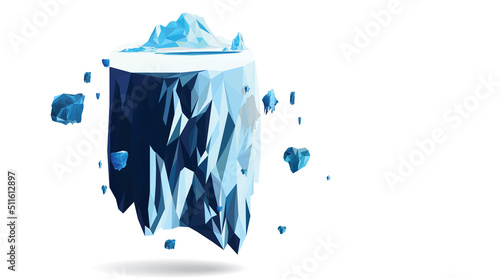 Abstract ice berg mountain hill landscape background vector, polygon , low poly, diamond modelling concept, template texture art style.