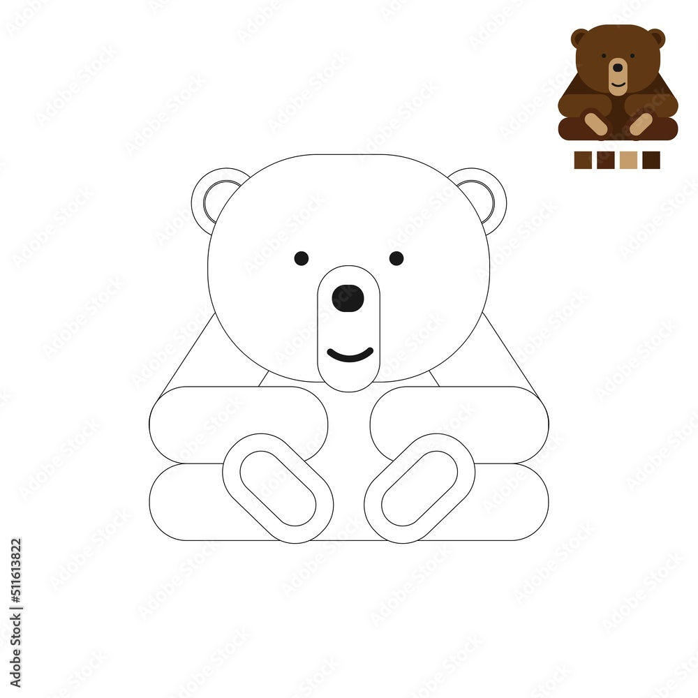 Obraz premium Web Animal coloring pages for kids bear.