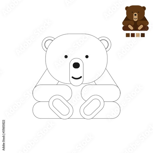 Web Animal coloring pages for kids bear.
