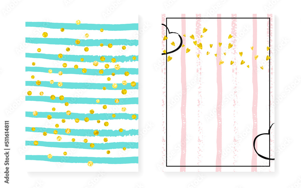 Fototapeta premium Glitter Backdrop. Handdrawn Brochure Set.